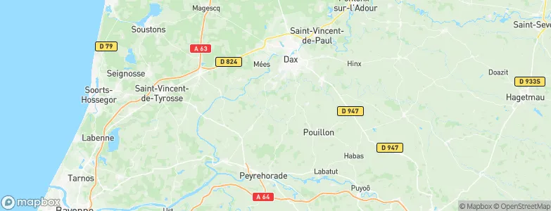 Heugas, France Map