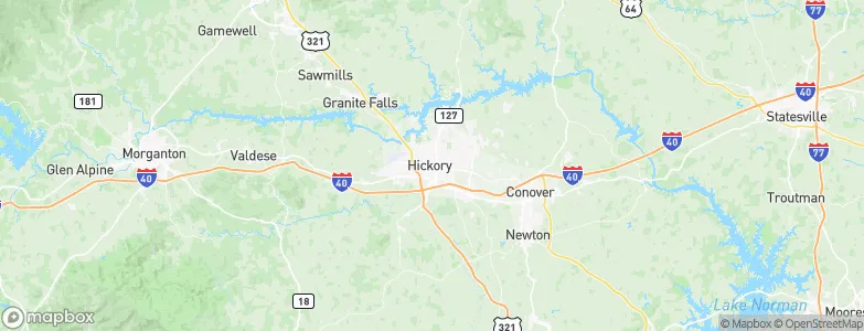 Hickory, United States Map