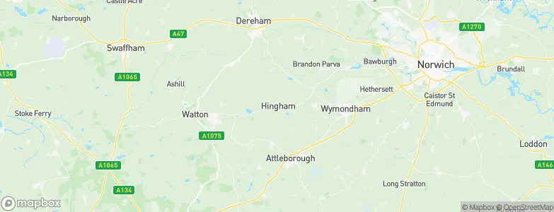 Hingham, United Kingdom Map