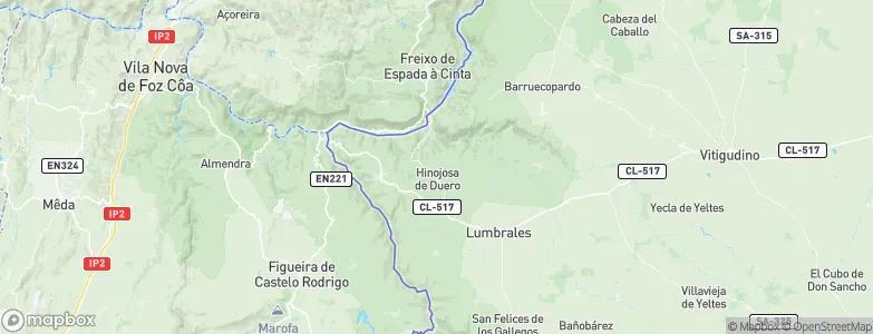 Hinojosa de Duero, Spain Map