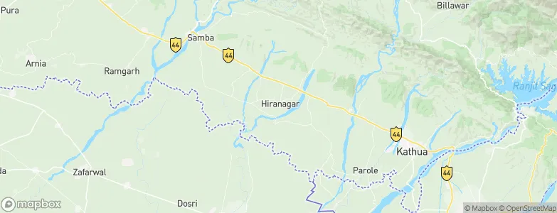 Hirānagar, India Map