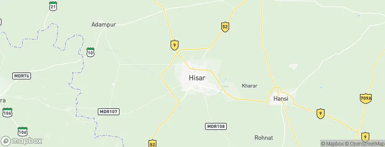 Hisar, India Map