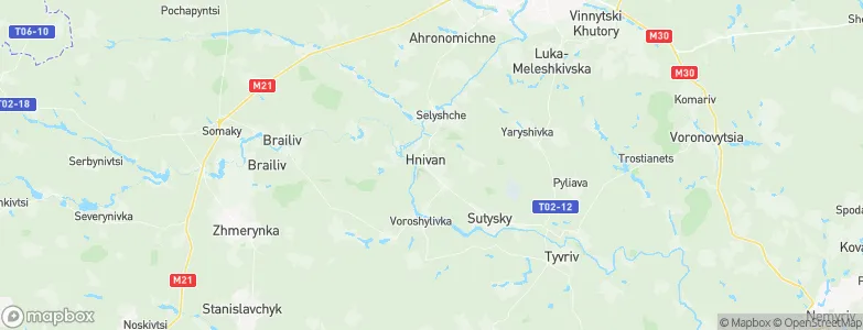 Hnivan’, Ukraine Map