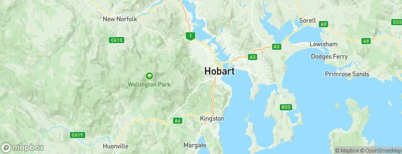 Hobart, Australia Map