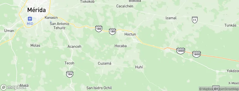 Hocaba, Mexico Map
