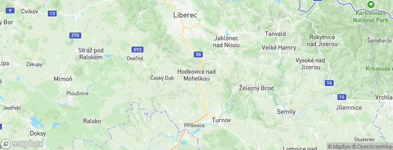 Hodkovice nad Mohelkou, Czechia Map