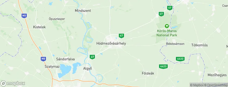 Hódmezővásárhely, Hungary Map