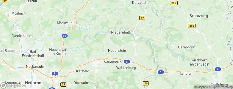 Hohenlohekreis, Germany Map