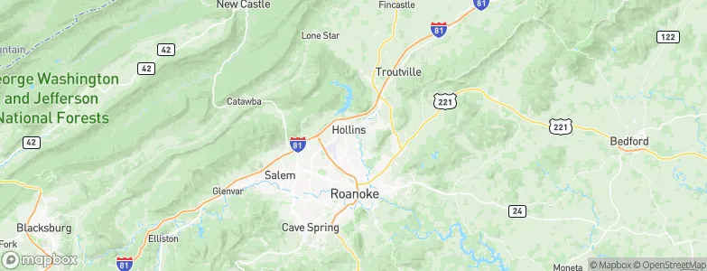 Hollins, United States Map