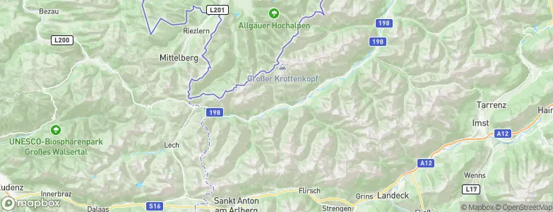 Holzgau, Austria Map