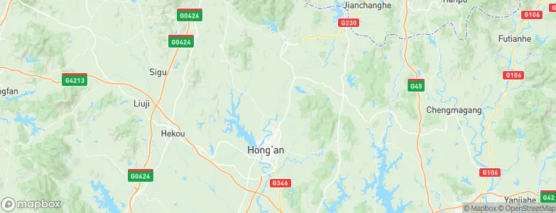 Hong’an Chengguanzhen, China Map