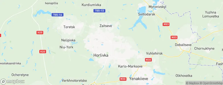 Horlivka, Ukraine Map