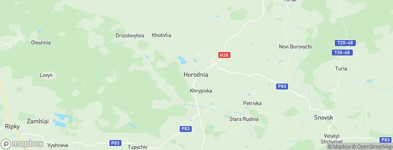 Horodnya, Ukraine Map