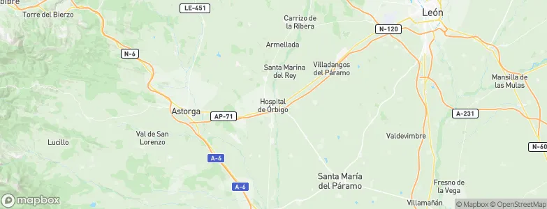 Hospital de Órbigo, Spain Map