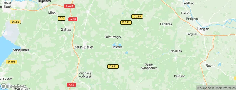 Hostens, France Map