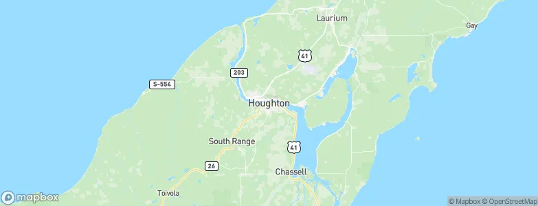 Houghton, United States Map