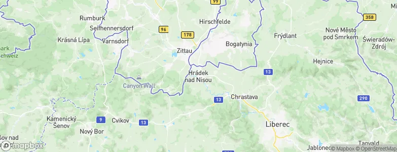 Hrádek nad Nisou, Czechia Map