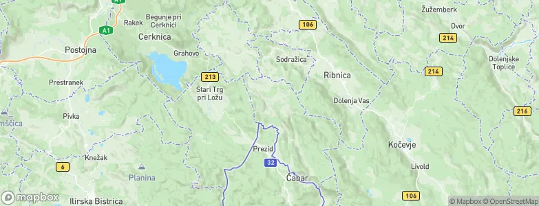 Hrib-Loški Potok, Slovenia Map