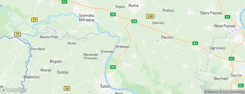 Hrtkovci, Serbia Map