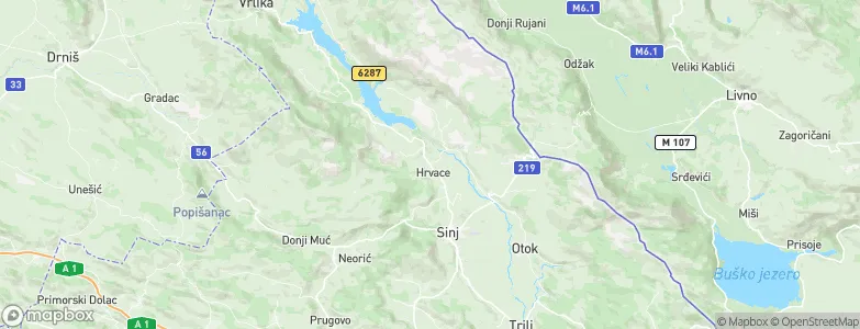Hrvace, Croatia Map