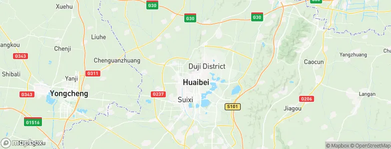 Huaibei, China Map