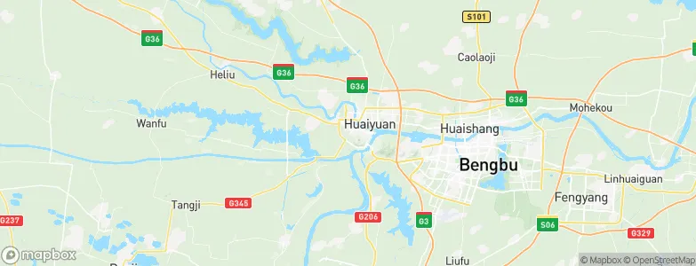 Huaiyuan Chengguanzhen, China Map