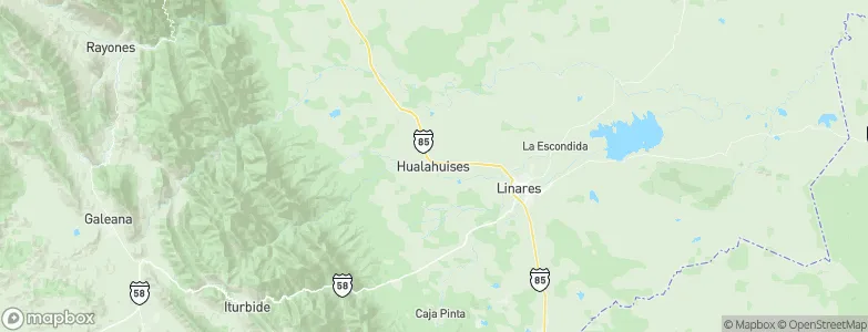 Hualahuises, Mexico Map