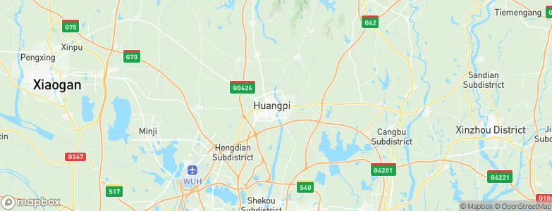 Huangpi, China Map