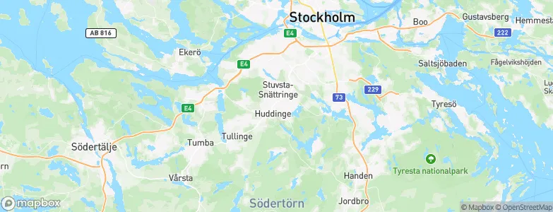 Huddinge, Sweden Map