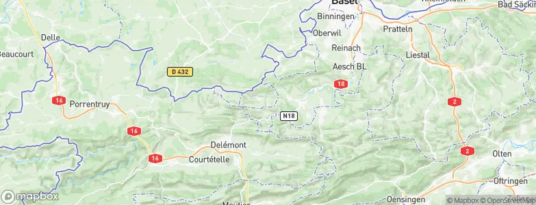 Huggerwald, Switzerland Map
