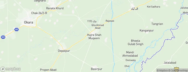 Hujra Shah Muqim, Pakistan Map