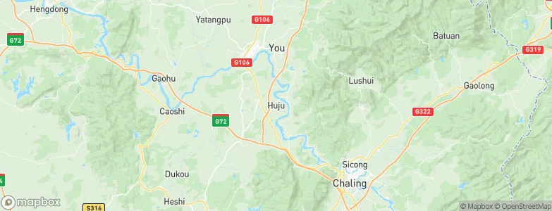 Huju, China Map