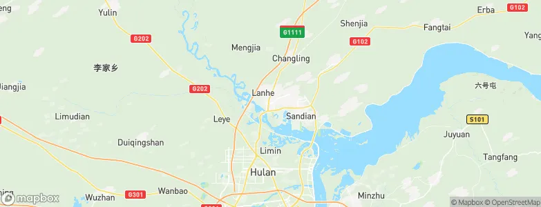 Hulan, China Map