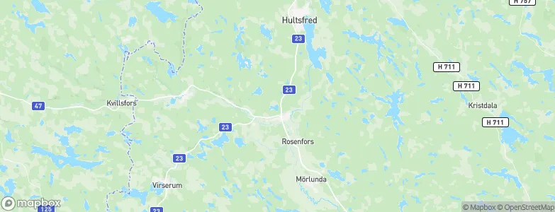 Hultsfred Municipality, Sweden Map