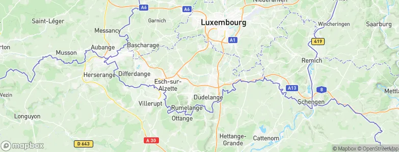 Huncherange, Luxembourg Map