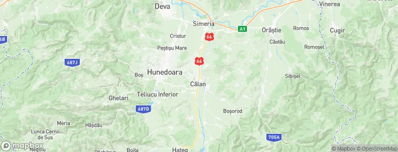 Hunedoara, Romania Map