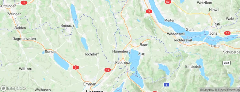 Hünenberg, Switzerland Map