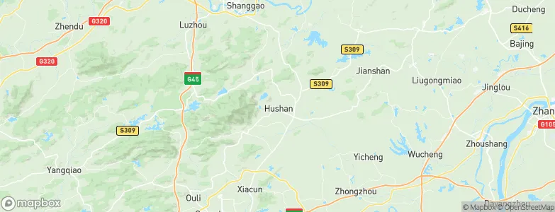 Hushan, China Map