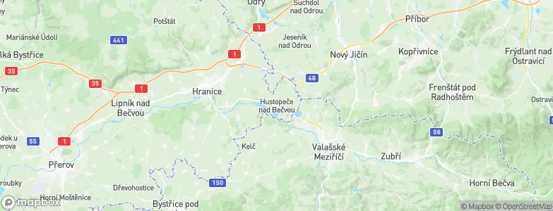 Hustopeče Nad Bečvou, Czechia Map