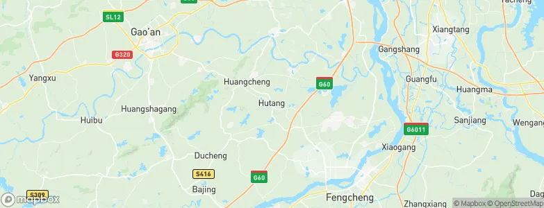 Hutang, China Map