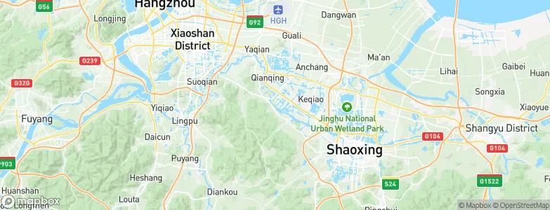 Hutang, China Map
