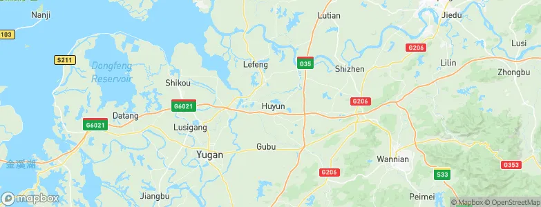 Huyunxiang, China Map