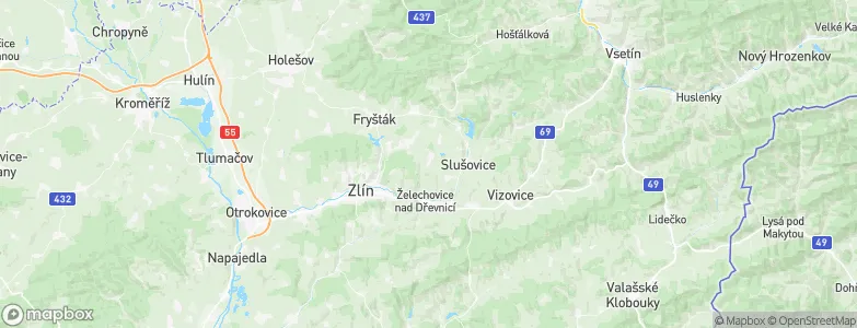 Hvozdná, Czechia Map