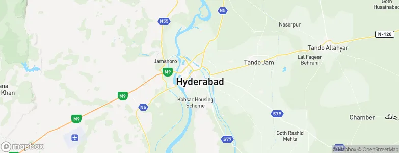 Hyderābād, Pakistan Map