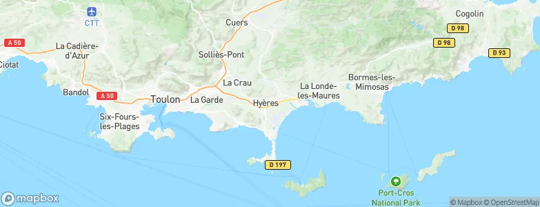 Hyères, France Map