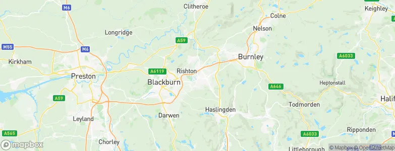 Hyndburn District, United Kingdom Map