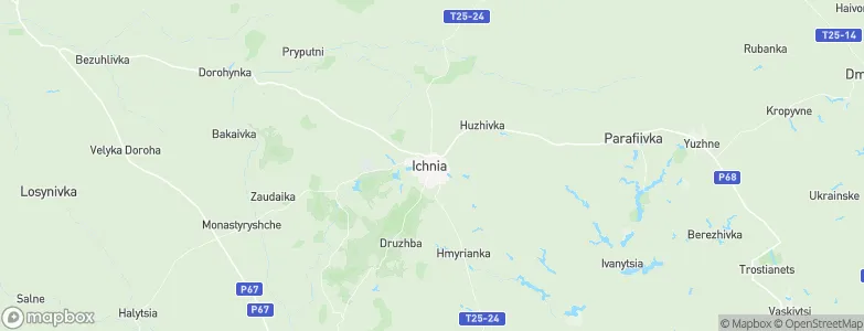 Ichnya, Ukraine Map