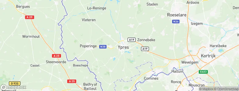 Ieper, Belgium Map