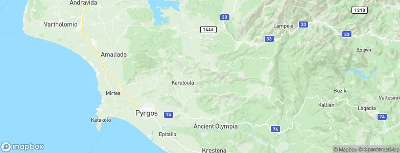 Ilia Prefecture, Greece Map