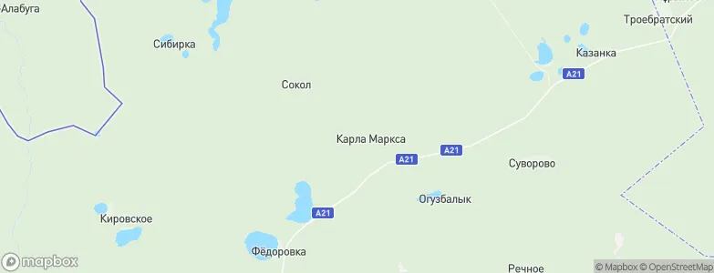 Imeni Karla Marksa, Kazakhstan Map